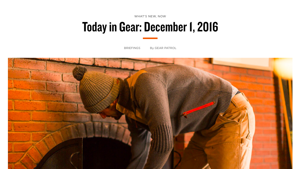 Alpine Guide Sweater featured in Gear Patrol-Alps & Meters