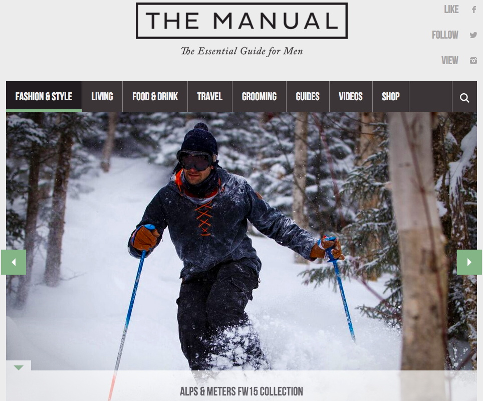 Alps & Meters FW15 collection featured on The Manual-Alps & Meters