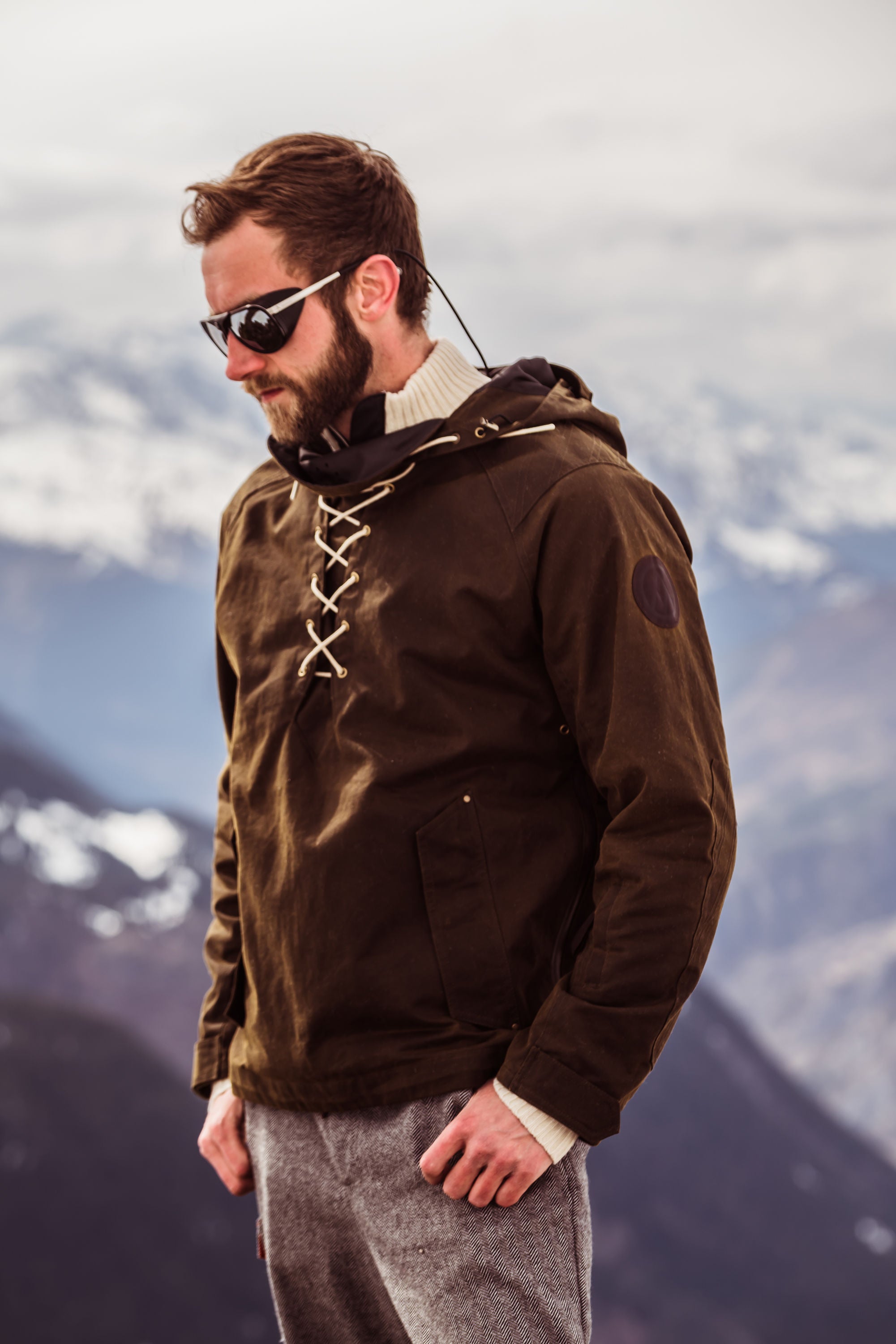 Men's Anorak Jacket - Waxed Canvas Pullover | Alps & Meters