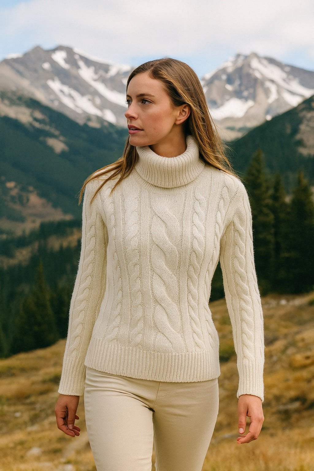 AM1368 Kitty cable knit tops アイボリー　Ivory AM1368 Kitty cable knit tops アイボリー Ivory