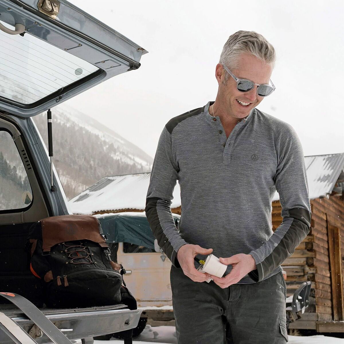 Men's Ascent Long Sleeve Ski Touring Henley – Alps & Meters