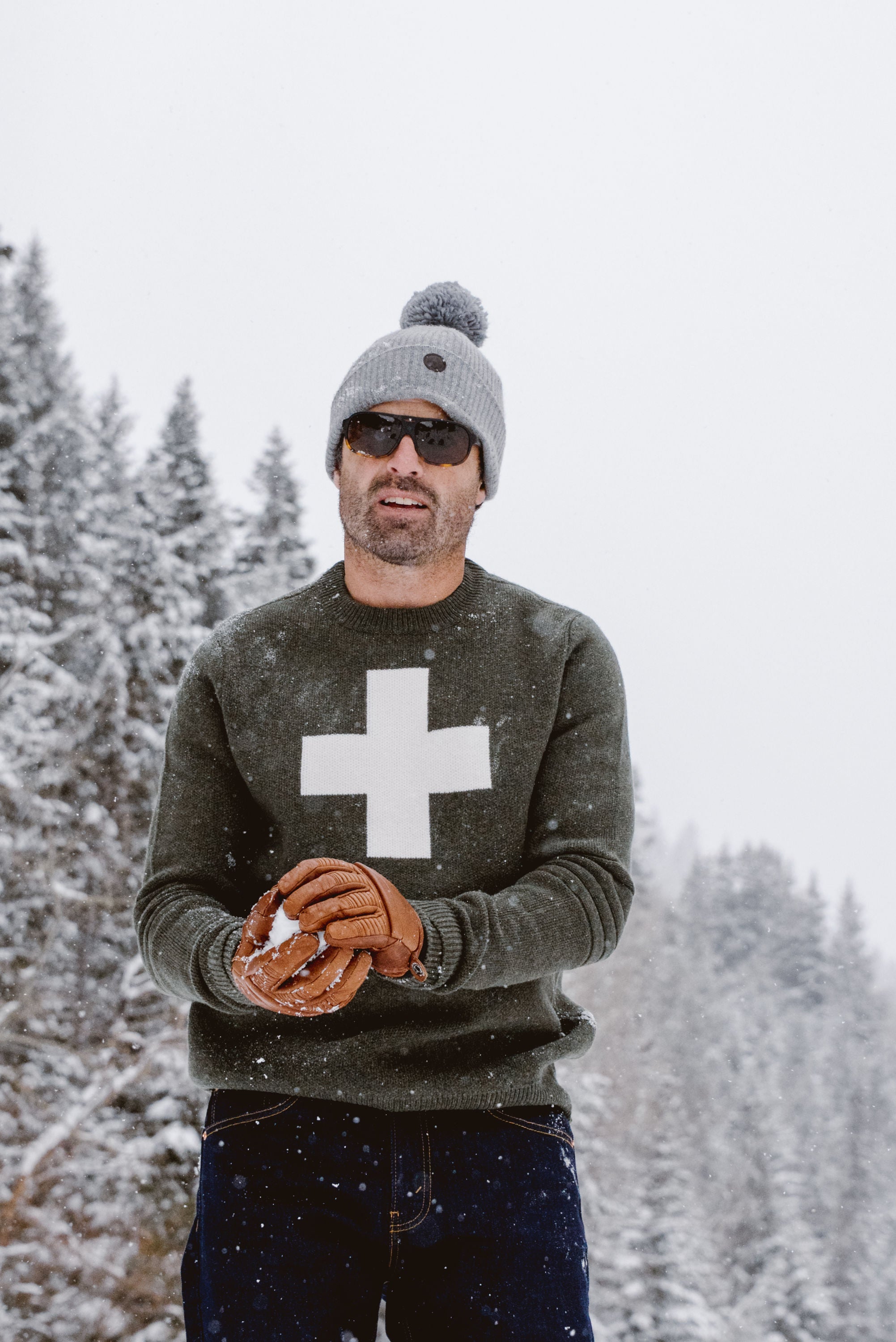 メンズウェア ALL-TERRAIN CREWNECK PISTE TNRCN Men's Alpine Knit Ski Race Sweater – Alps & Meters