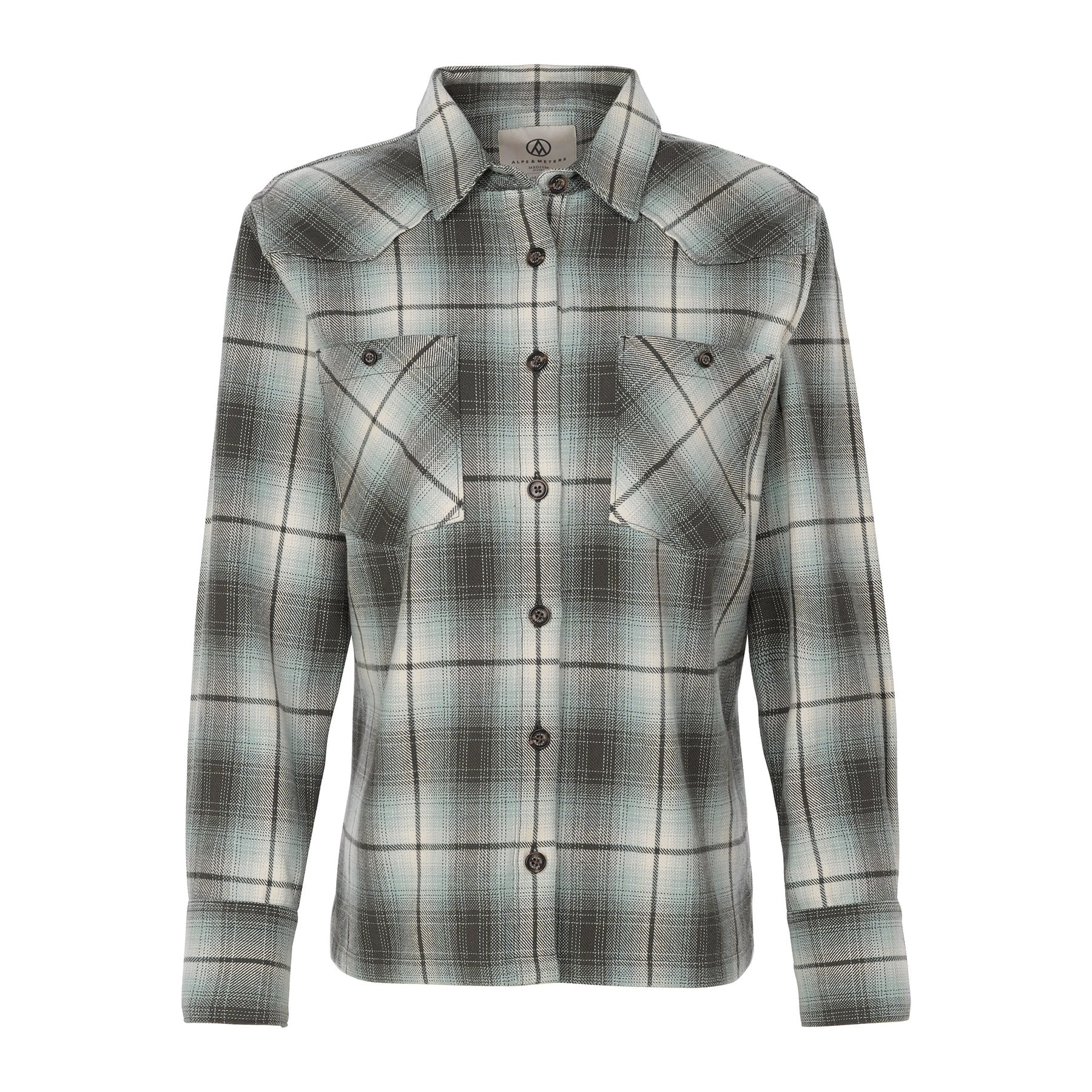 Alps Meters Women s Alpine Flannel Shirt Blue Surf XL